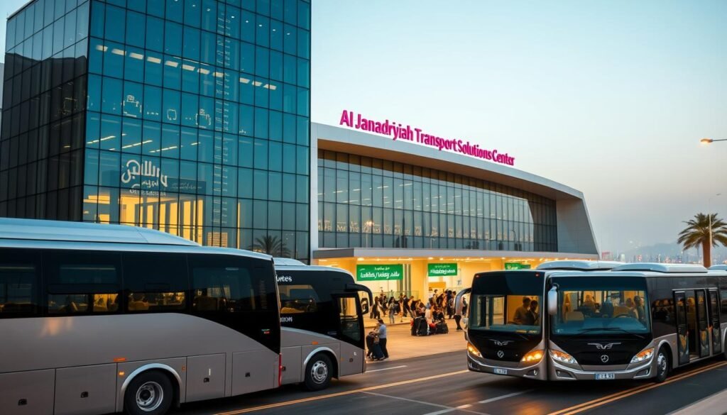 Bus rental & airport transfer service near Al-Janadriyah in Riyadh