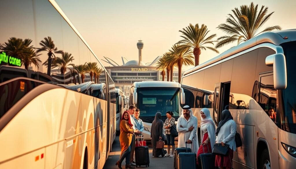 Bus rental & airport transfer service near Al-Khuzama in Riyadh