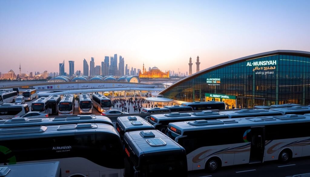 Bus rental & airport transfer service near Al-Munsiyah in Riyadh