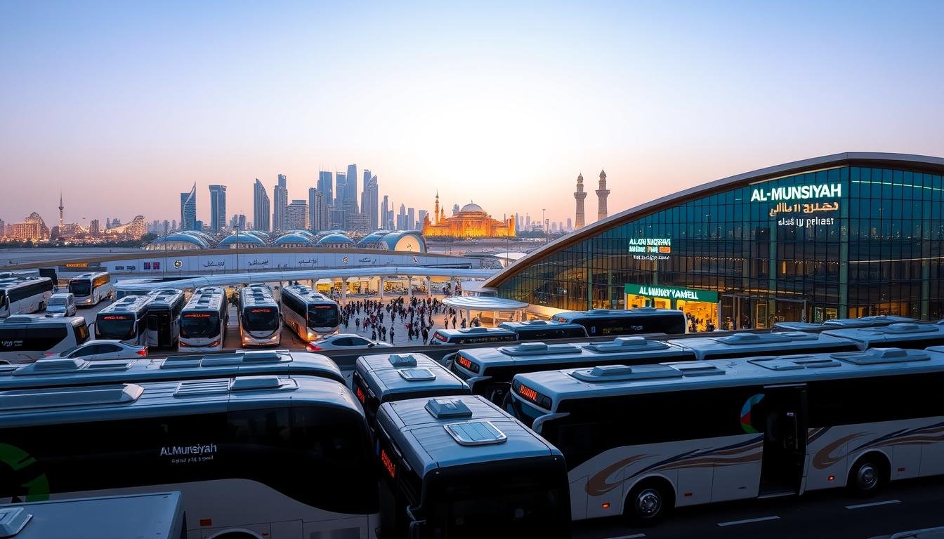 Bus rental & airport transfer service near Al-Munsiyah in Riyadh