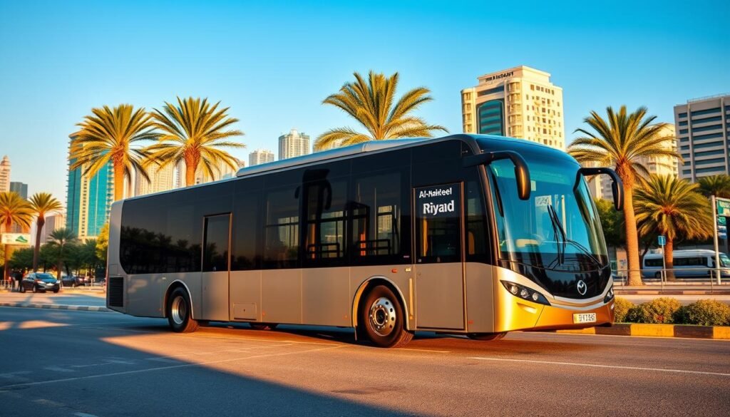 Bus rental & airport transfer service near Al-Nakheel in Riyadh