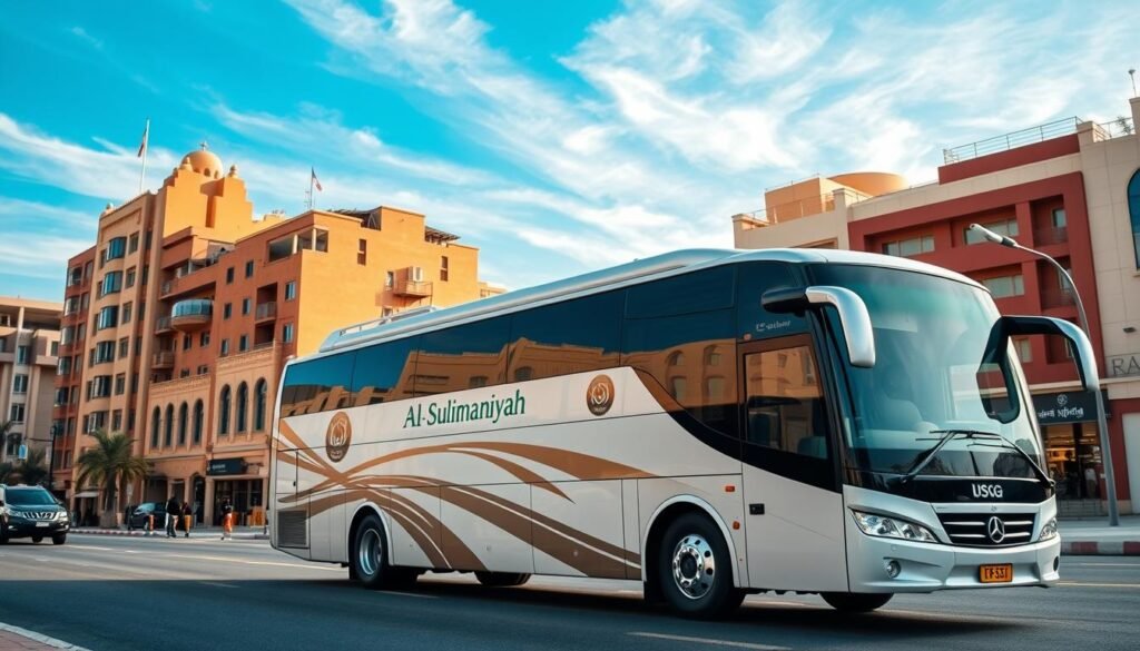 Bus rental & airport transfer service near Al-Sulimaniyah in Riyadh
