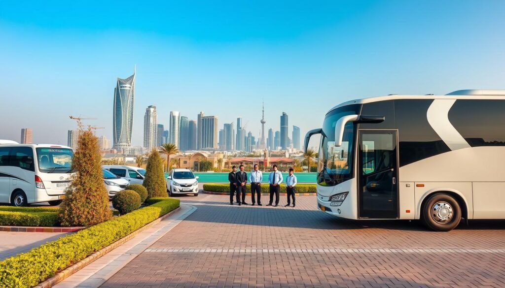 Bus rental & airport transfer service near Al‑Andalus in Jeddah