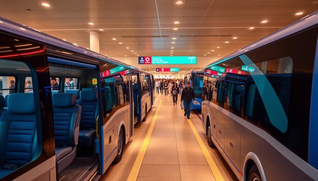 Bus rental & airport transfer service near Al‑Faysaliyah in Jeddah