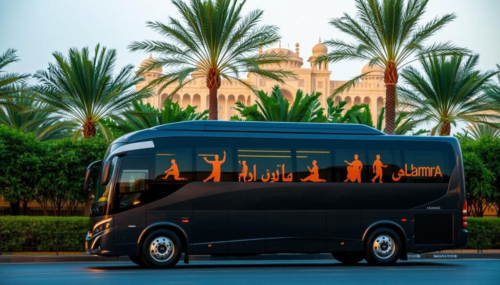 Bus rental & airport transfer service near Al‑Hamra in Jeddah