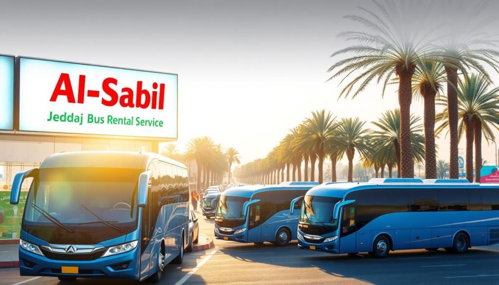 Bus rental & airport transfer service near Al‑Sabil in Jeddah