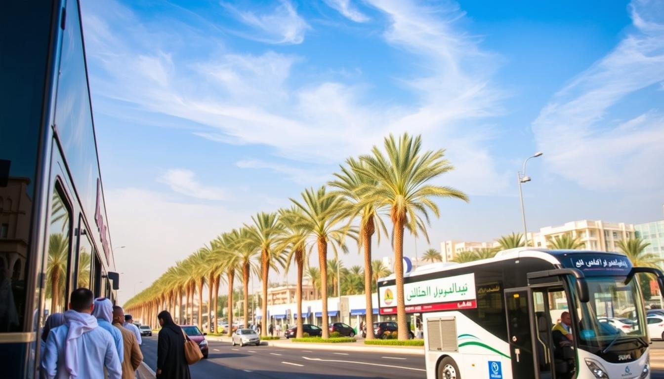 Bus rental & airport transfer service near Al‑Sharafiyyah in Jeddah