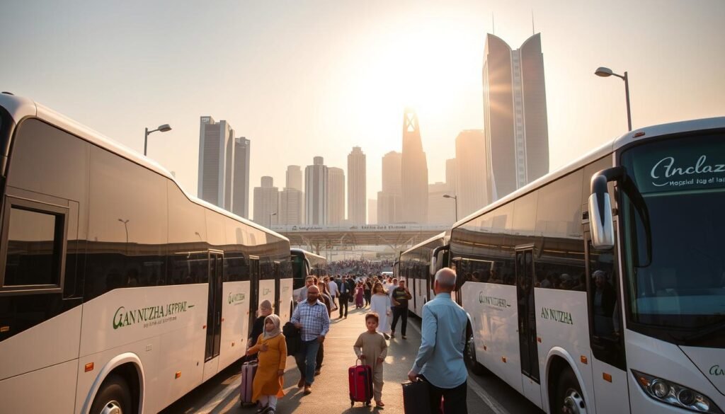 Bus rental & airport transfer service near An‑Nuzha in Jeddah