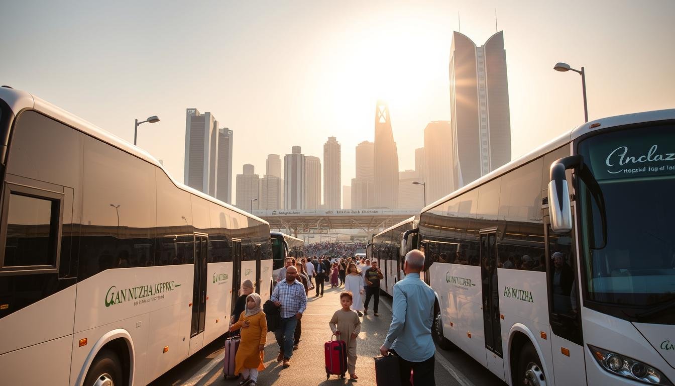 Bus rental & airport transfer service near An‑Nuzha in Jeddah